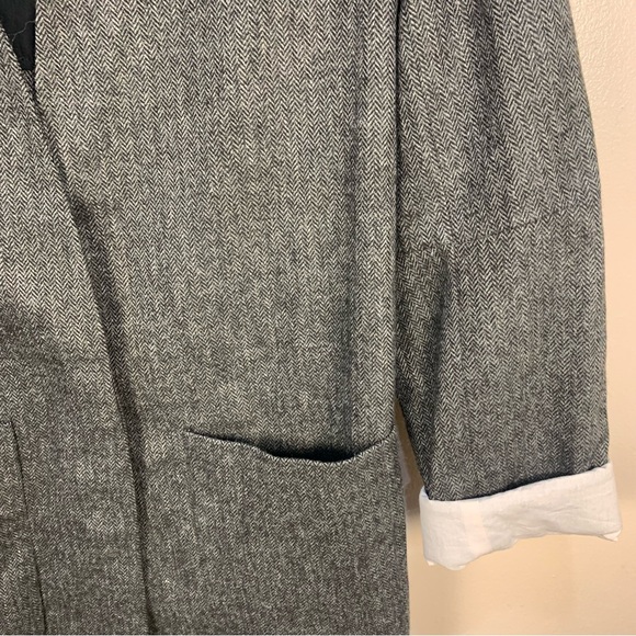 Zara Herringbone Oversized Wool Blend Blazer Jacket - Picture 5 of 15